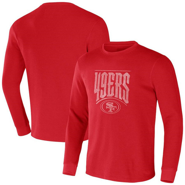 Men's San Francisco 49ers Darius Rucker Collection Scarlet Long Sleeve Thermal T-Shirt